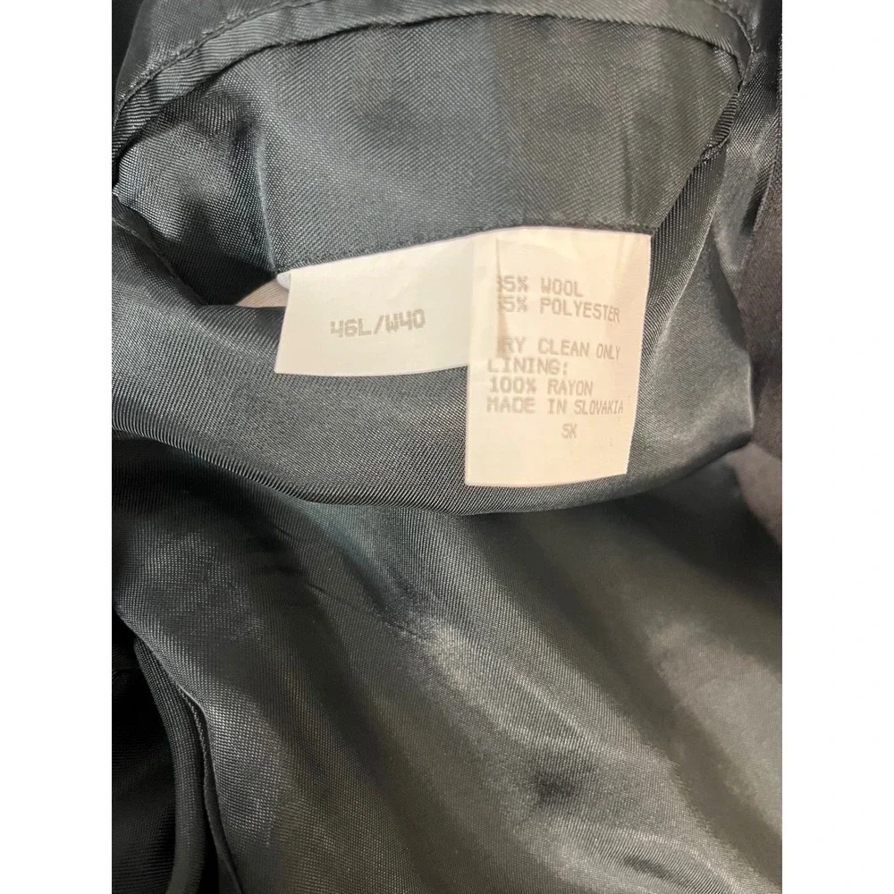 Kilburne and Finch Suit Mens 46L W40 Gray Excellent Wool Blend Pinstripe‎ 2pc